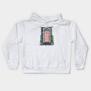 Pink Door Front Kids Hoodie